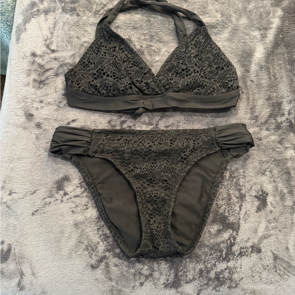 Mossimo Supply Co. Charcoal Lace Bikini